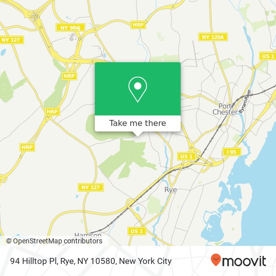 Mapa de 94 Hilltop Pl, Rye, NY 10580