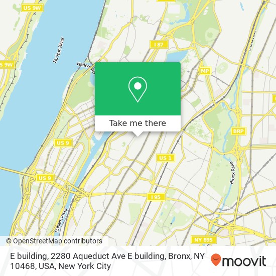 Mapa de E  building, 2280 Aqueduct Ave E  building, Bronx, NY 10468, USA