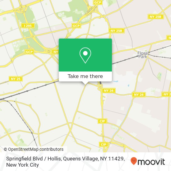 Mapa de Springfield Blvd / Hollis, Queens Village, NY 11429