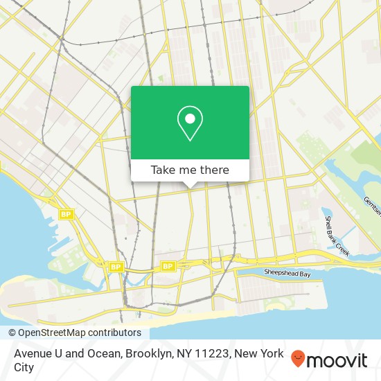 Mapa de Avenue U and Ocean, Brooklyn, NY 11223