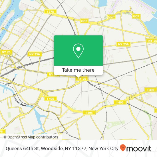 Mapa de Queens 64th St, Woodside, NY 11377