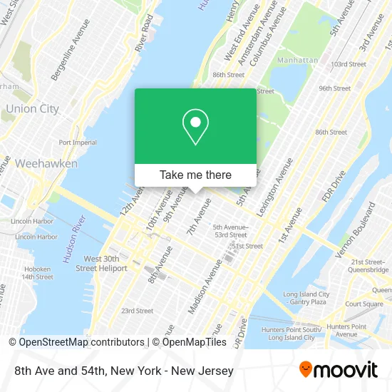Mapa de 8th Ave and 54th