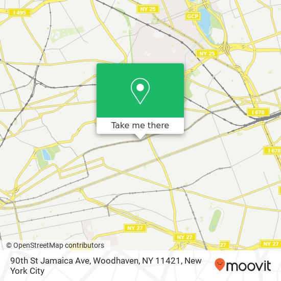 90th St Jamaica Ave, Woodhaven, NY 11421 map