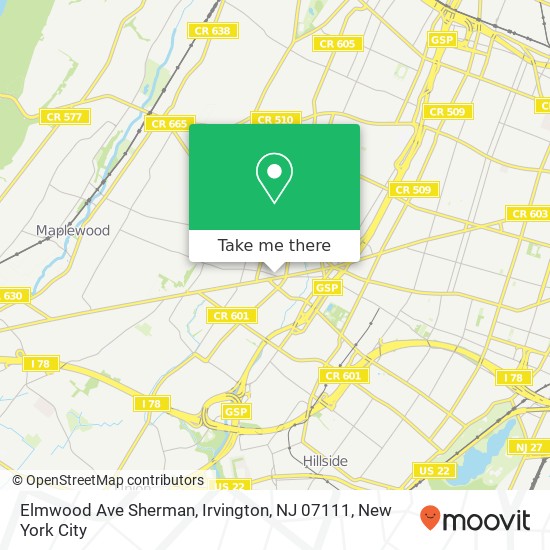 Elmwood Ave Sherman, Irvington, NJ 07111 map