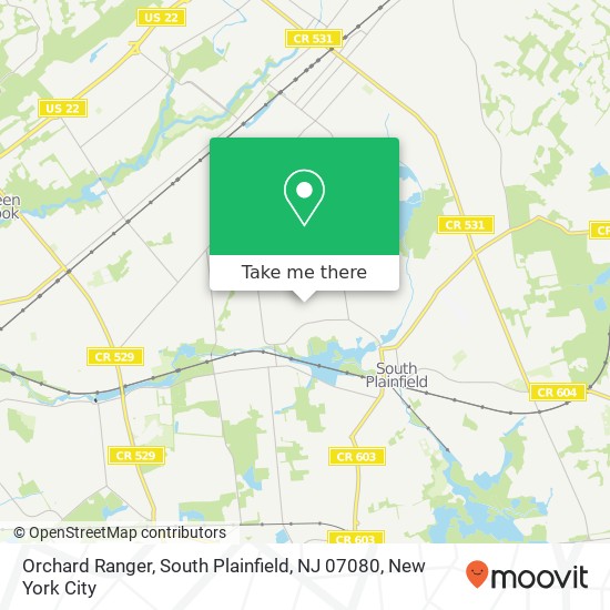 Mapa de Orchard Ranger, South Plainfield, NJ 07080