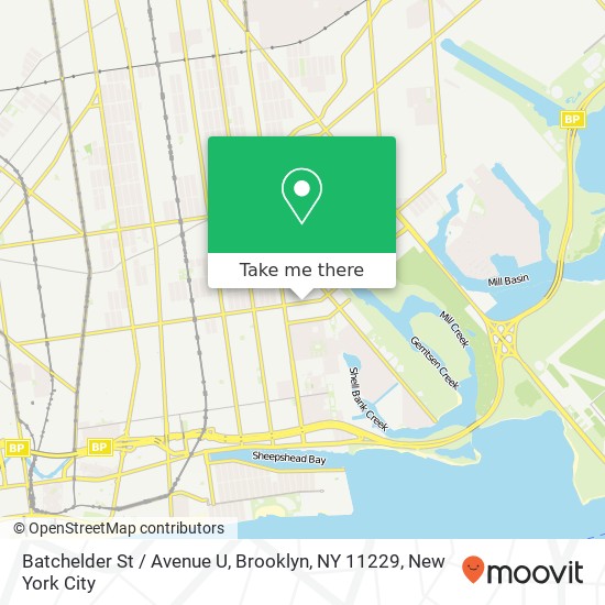Mapa de Batchelder St / Avenue U, Brooklyn, NY 11229