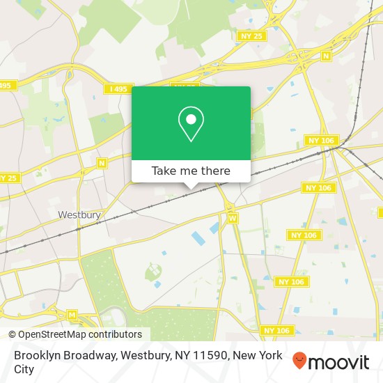 Mapa de Brooklyn Broadway, Westbury, NY 11590