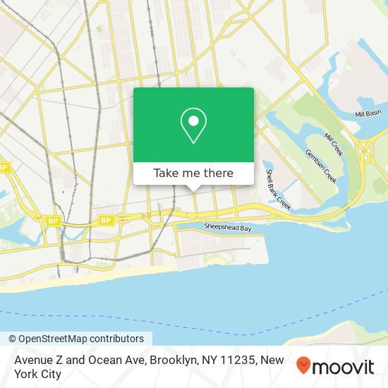 Mapa de Avenue Z and Ocean Ave, Brooklyn, NY 11235