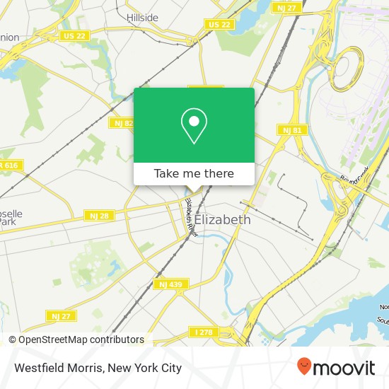 Mapa de Westfield Morris, Elizabeth, NJ 07208