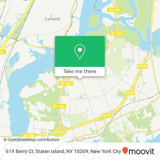 Mapa de 619 Berry Ct, Staten Island, NY 10309
