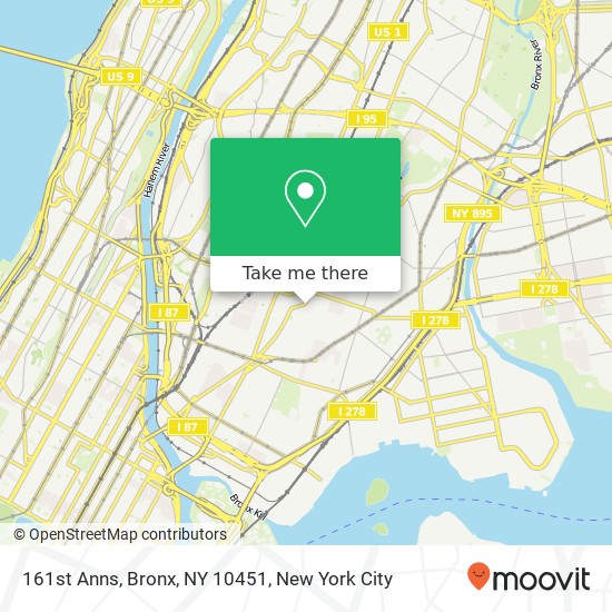 Mapa de 161st Anns, Bronx, NY 10451