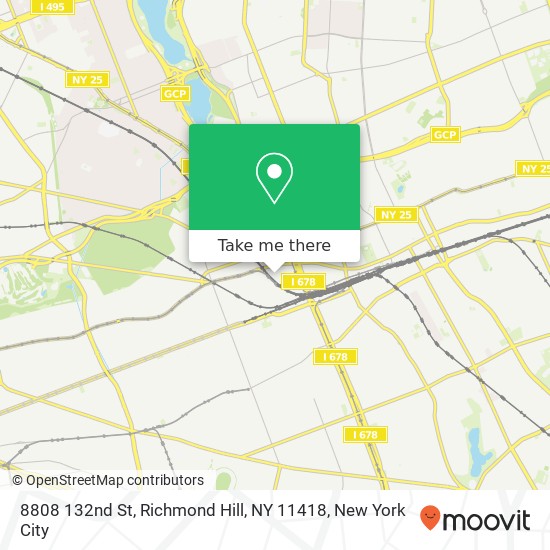 Mapa de 8808 132nd St, Richmond Hill, NY 11418