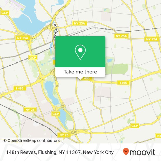 148th Reeves, Flushing, NY 11367 map