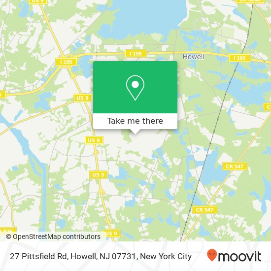 Mapa de 27 Pittsfield Rd, Howell, NJ 07731