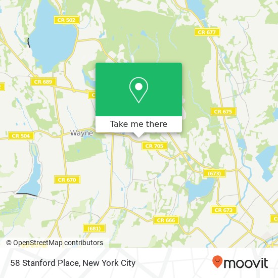 Mapa de 58 Stanford Place, 58 Stanford Pl, Wayne, NJ 07470, USA