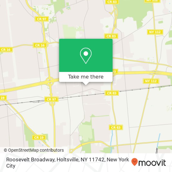 Mapa de Roosevelt Broadway, Holtsville, NY 11742