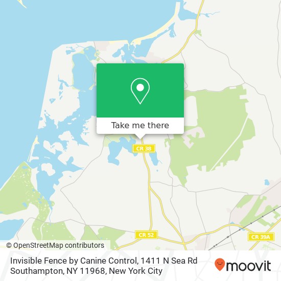 Invisible Fence by Canine Control, 1411 N Sea Rd Southampton, NY 11968 map