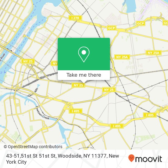 Mapa de 43-51,51st St 51st St, Woodside, NY 11377