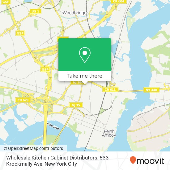 Mapa de Wholesale Kitchen Cabinet Distributors, 533 Krockmally Ave