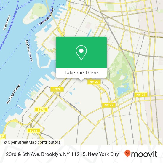 Mapa de 23rd & 6th Ave, Brooklyn, NY 11215