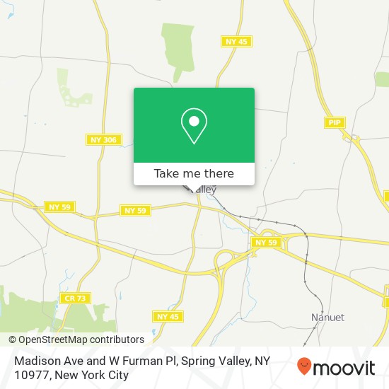 Mapa de Madison Ave and W Furman Pl, Spring Valley, NY 10977