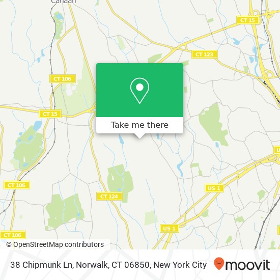Mapa de 38 Chipmunk Ln, Norwalk, CT 06850