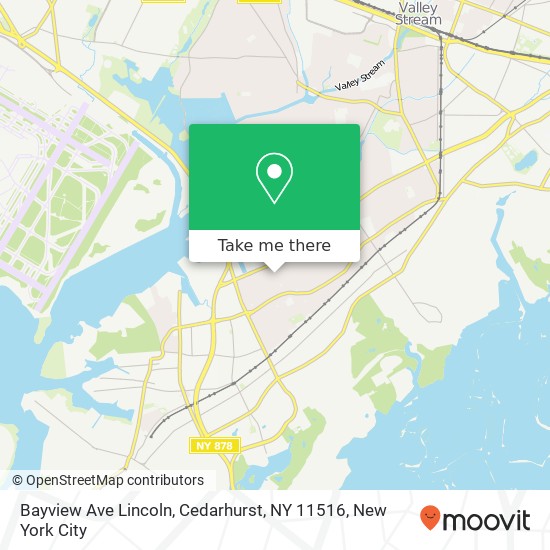 Mapa de Bayview Ave Lincoln, Cedarhurst, NY 11516