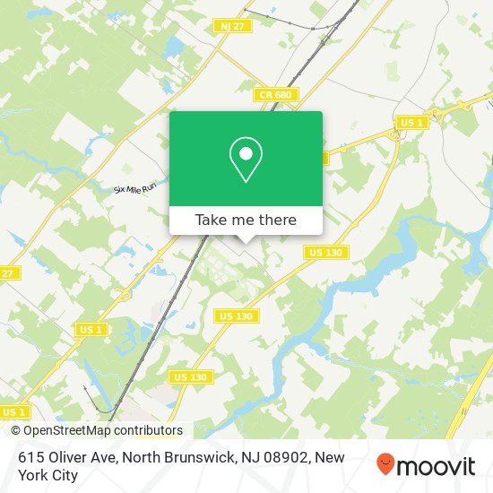 Mapa de 615 Oliver Ave, North Brunswick, NJ 08902