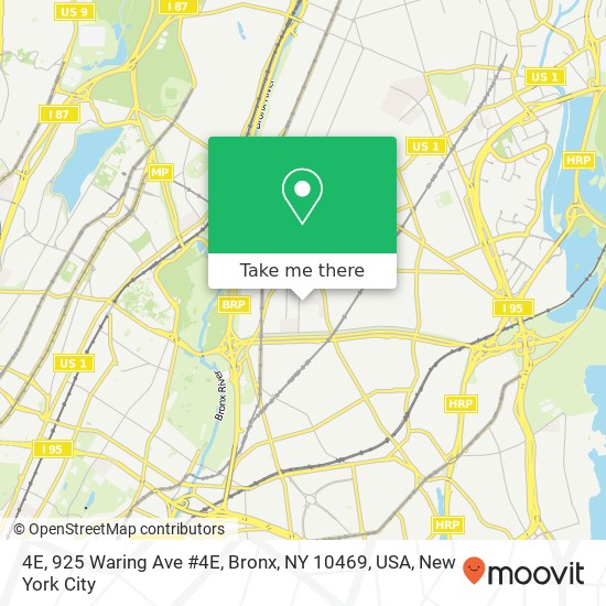 4E, 925 Waring Ave #4E, Bronx, NY 10469, USA map