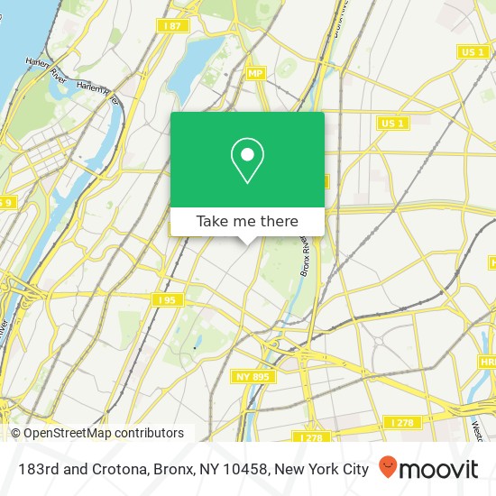 183rd and Crotona, Bronx, NY 10458 map