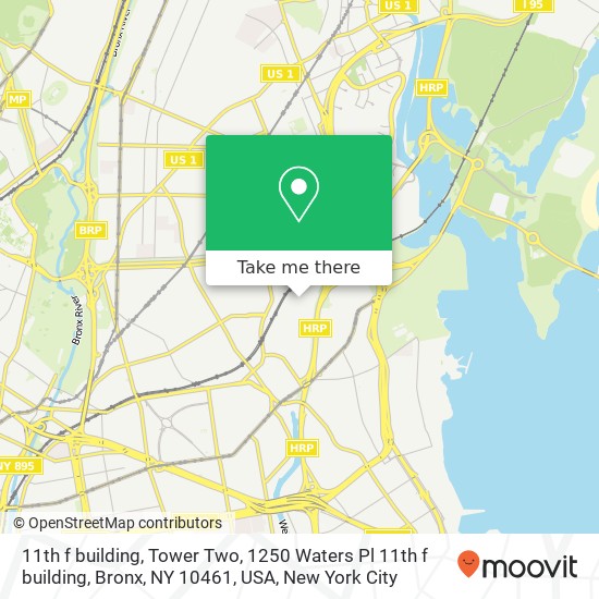 Mapa de 11th f  building, Tower Two, 1250 Waters Pl 11th f  building, Bronx, NY 10461, USA