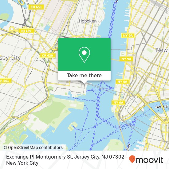 Mapa de Exchange Pl Montgomery St, Jersey City, NJ 07302