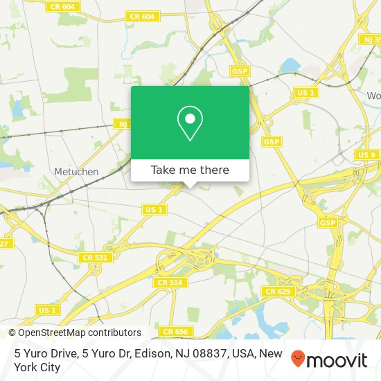 5 Yuro Drive, 5 Yuro Dr, Edison, NJ 08837, USA map