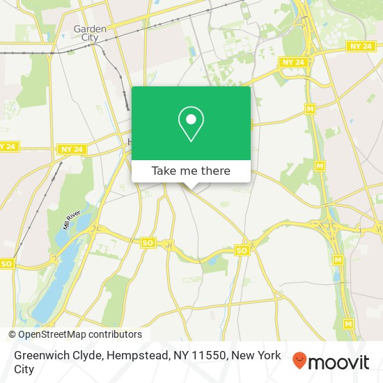 Mapa de Greenwich Clyde, Hempstead, NY 11550