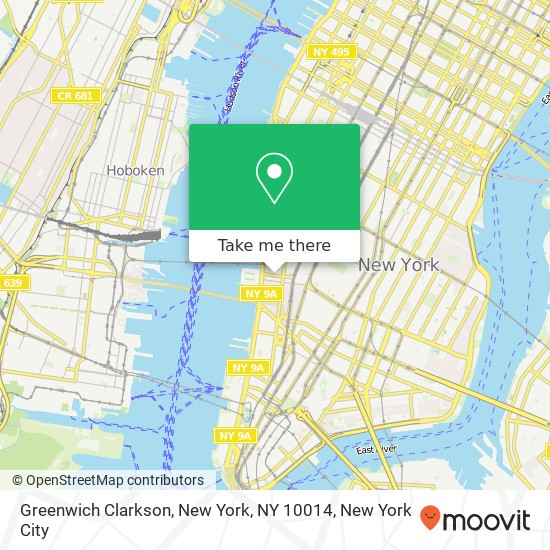 Mapa de Greenwich Clarkson, New York, NY 10014