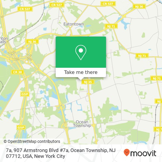 7a, 907 Armstrong Blvd #7a, Ocean Township, NJ 07712, USA map