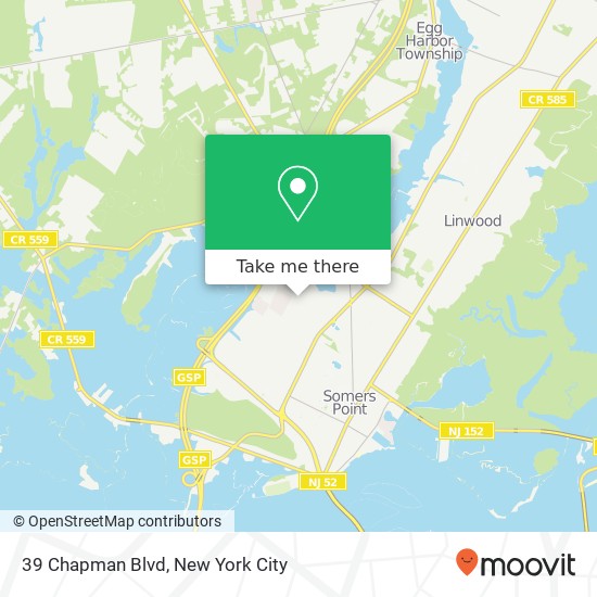 Mapa de 39 Chapman Blvd, Somers Point, NJ 08244