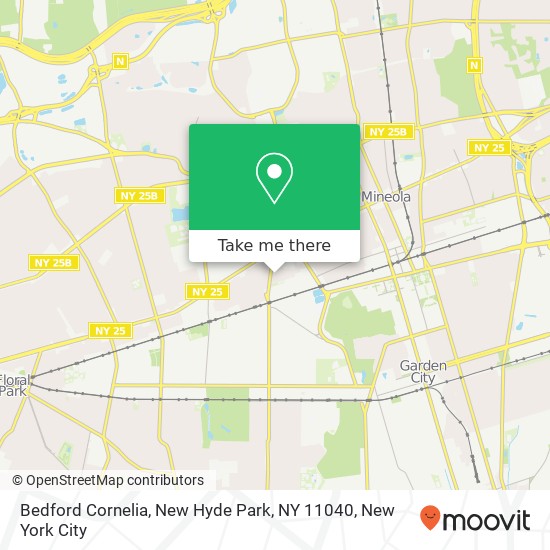 Mapa de Bedford Cornelia, New Hyde Park, NY 11040