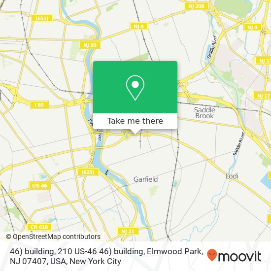 46)  building, 210 US-46 46)  building, Elmwood Park, NJ 07407, USA map