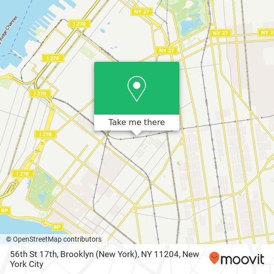 56th St 17th, Brooklyn (New York), NY 11204 map