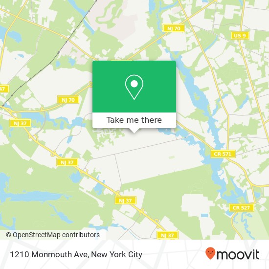Mapa de 1210 Monmouth Ave, Toms River, NJ 08757