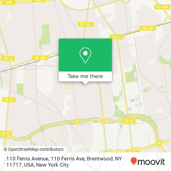 110 Ferris Avenue, 110 Ferris Ave, Brentwood, NY 11717, USA map