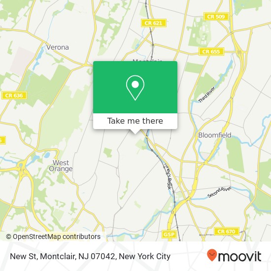 Mapa de New St, Montclair, NJ 07042