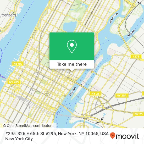 #295, 326 E 65th St #295, New York, NY 10065, USA map