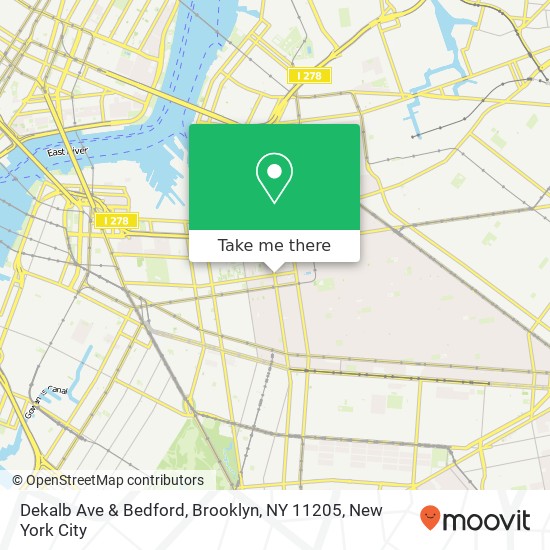Mapa de Dekalb Ave & Bedford, Brooklyn, NY 11205