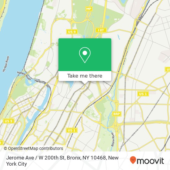 Mapa de Jerome Ave / W 200th St, Bronx, NY 10468