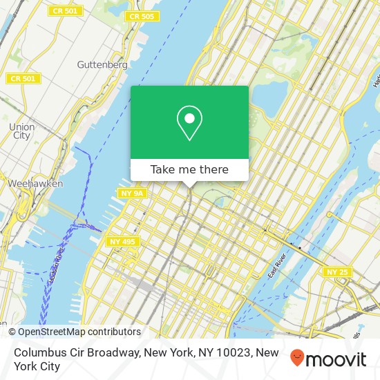Mapa de Columbus Cir Broadway, New York, NY 10023