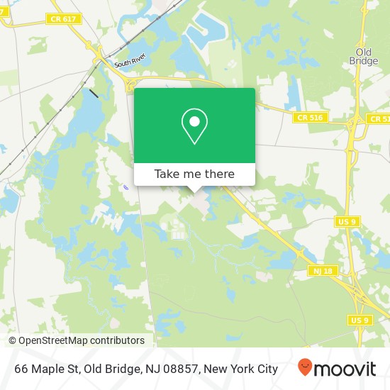 Mapa de 66 Maple St, Old Bridge, NJ 08857