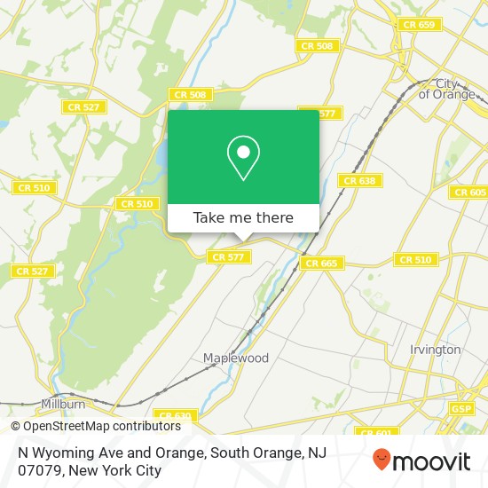 N Wyoming Ave and Orange, South Orange, NJ 07079 map