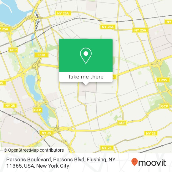 Parsons Boulevard, Parsons Blvd, Flushing, NY 11365, USA map